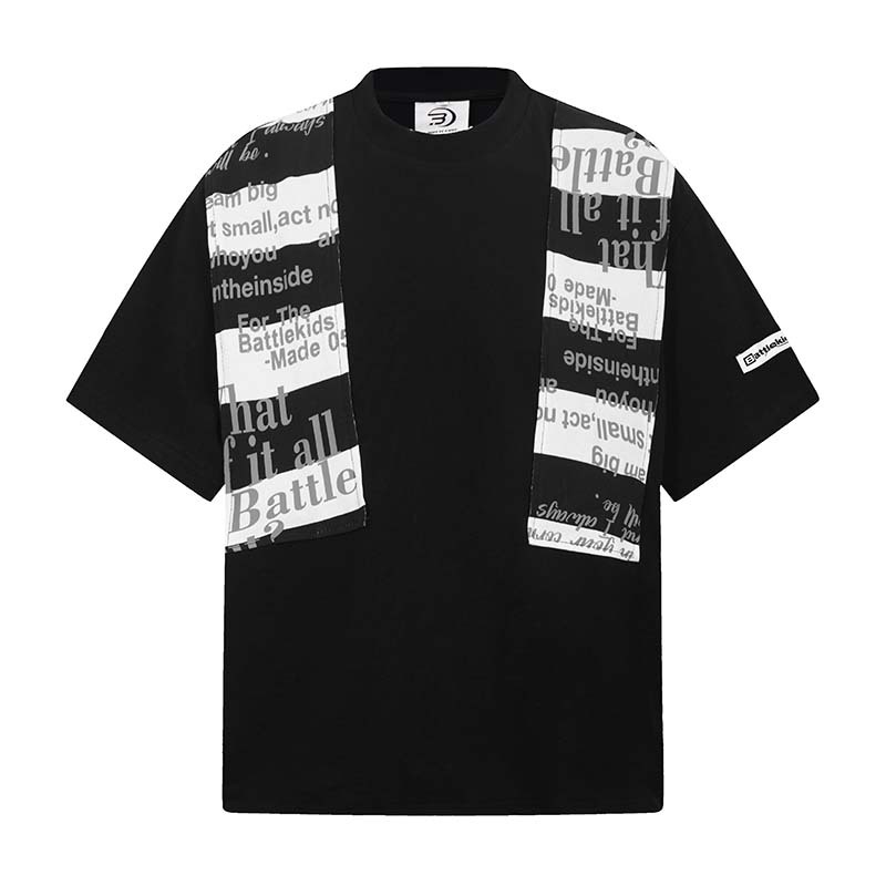 Street Fashion Vibes - เสื้อยืดพิมพ์ลายสไตล์ฮิปฮอปสำหรับผู้ชาย ทรงหลวม ใส่สบาย เหมาะกับหน้าร้อน แขนสั้น ลายเพ้นท์เท่ๆ
