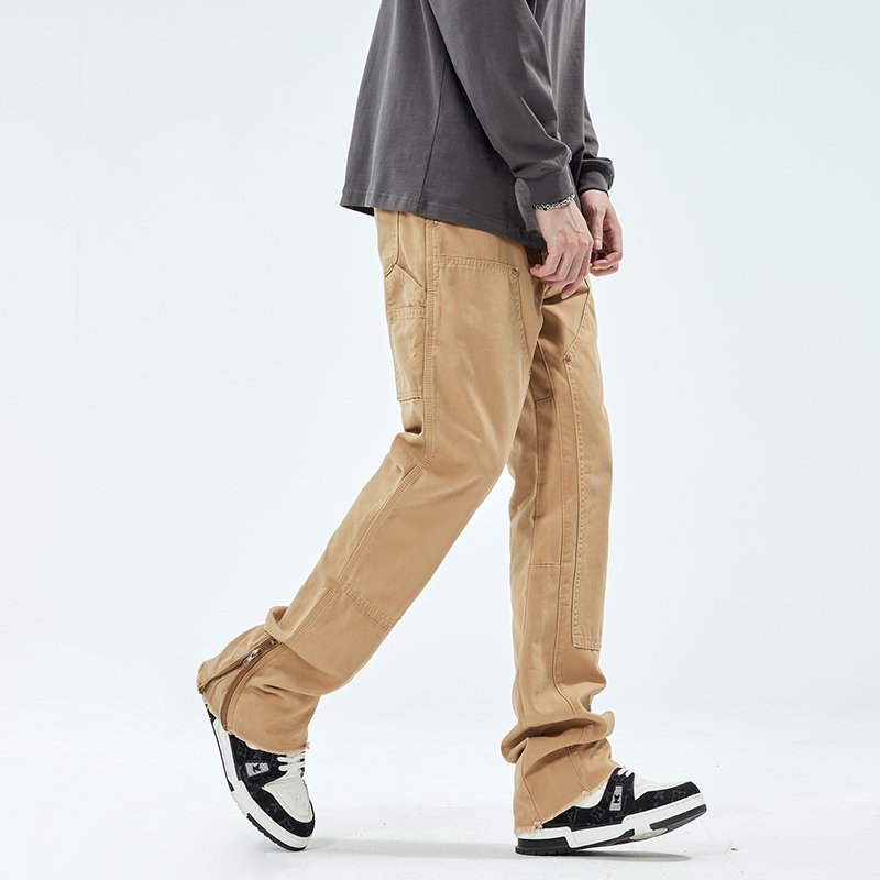 กางเกงคาร์โก้ซิปทรงตรงสไตล์สตร - Street Fashion Vibes บทวิจารณ์และราคา