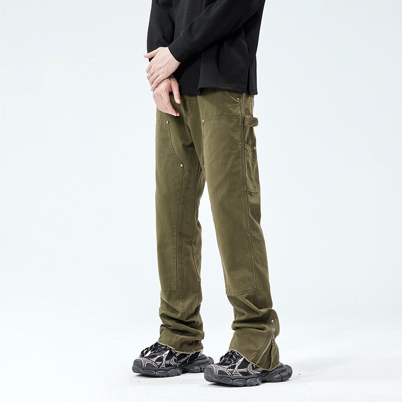 กางเกงคาร์โก้ซิปทรงตรงสไตล์สตร - Street Fashion Vibes บทวิจารณ์และราคา