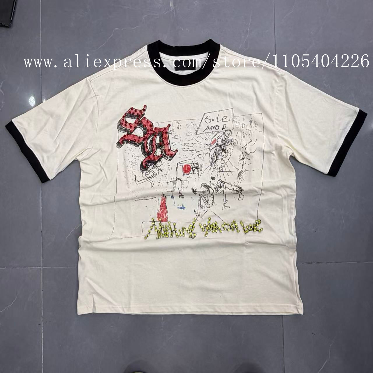 เสื้อยืดแฟชั่นแขนสั้นประดับเพช - Street Fashion Definition บทวิจารณ์และราคา