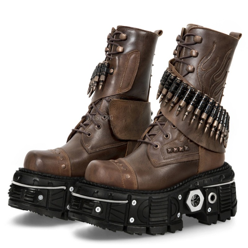 รองเท้าบูทหนังแท้สไตล์มอเตอร์ไ - Street Fashion Goth บทวิจารณ์และราคา