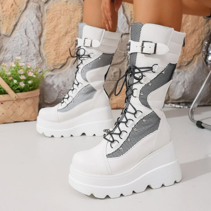 รองเท้าบูทส้นตึกสไตล์โกธิคสำหร - Street Fashion Goth บทวิจารณ์และราคา