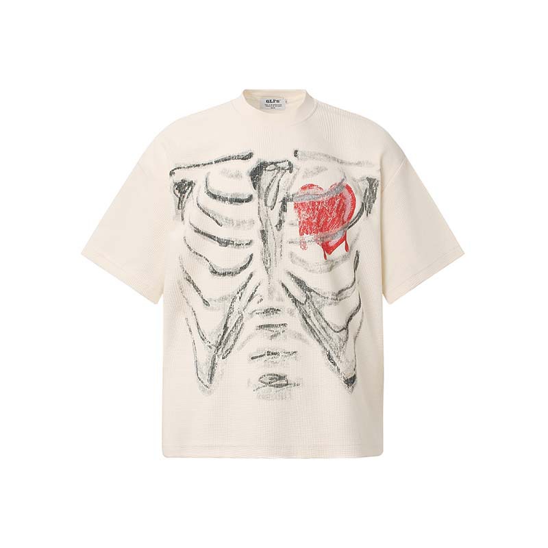 เสื้อยืดฮิปฮอปผู้ชายลายโครงกระ - Street Fashion Vibes บทวิจารณ์และราคา