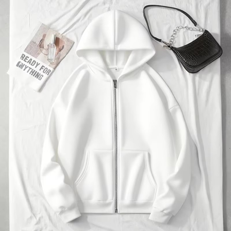 เสื้อฮู้ดซิปสีพื้นแฟชั่นลำลองส - Street Fashion Hoodie บทวิจารณ์และราคา
