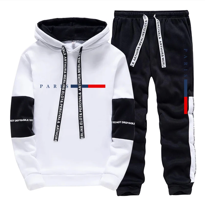ชุดเซ็ตผู้ชาย/เสื้อฮู้ด/กางเกง - Street Fashion Hoodie บทวิจารณ์และราคา