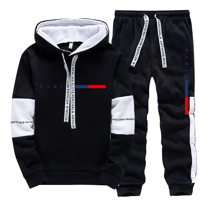 ชุดเซ็ตผู้ชาย/เสื้อฮู้ด/กางเกง - Street Fashion Hoodie บทวิจารณ์และราคา