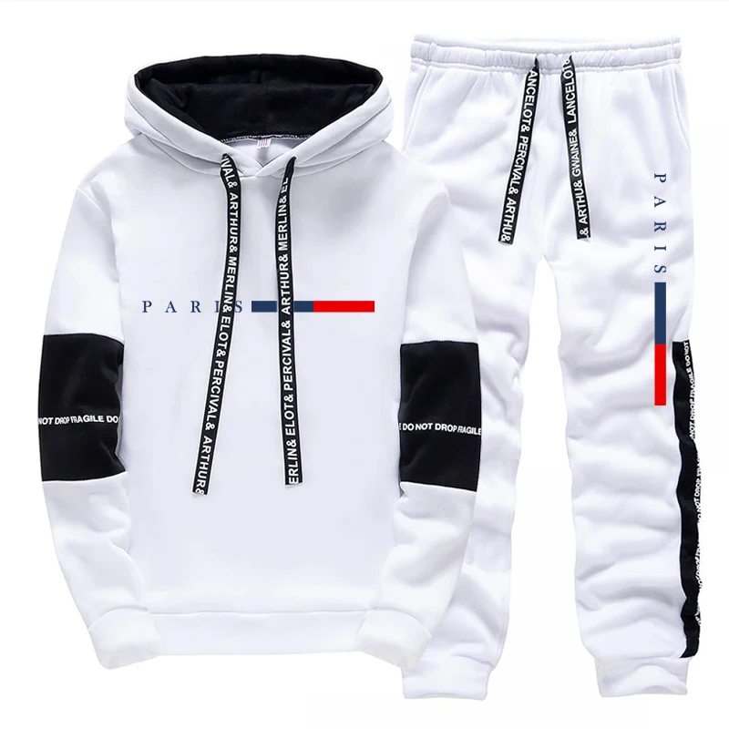 ชุดเซ็ตผู้ชาย/เสื้อฮู้ด/กางเกง - Street Fashion Hoodie บทวิจารณ์และราคา