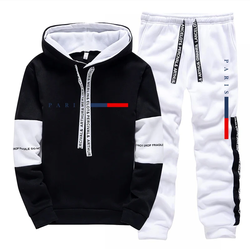 ชุดเซ็ตผู้ชาย/เสื้อฮู้ด/กางเกง - Street Fashion Hoodie บทวิจารณ์และราคา